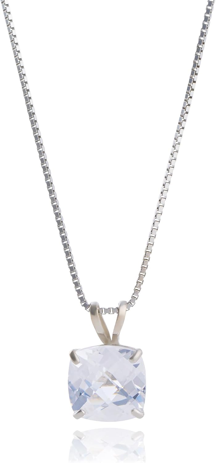MAX + STONE Cushion Cut Gemstone Necklace for Women - 8mm