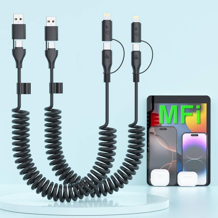 Fast Charge Coiled CarPlay Lightning Cable Duo