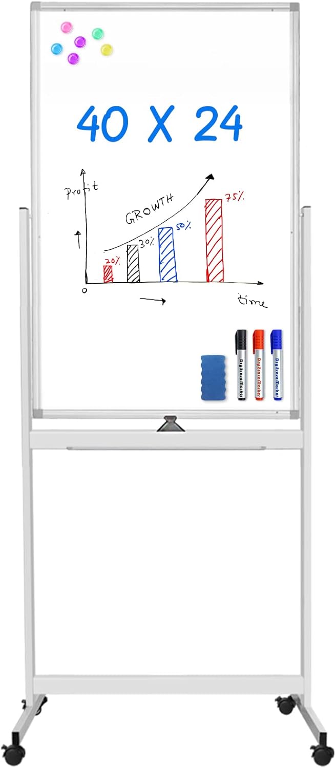 Magnetic Mobile White Board for Compact Spaces and Versatile Use