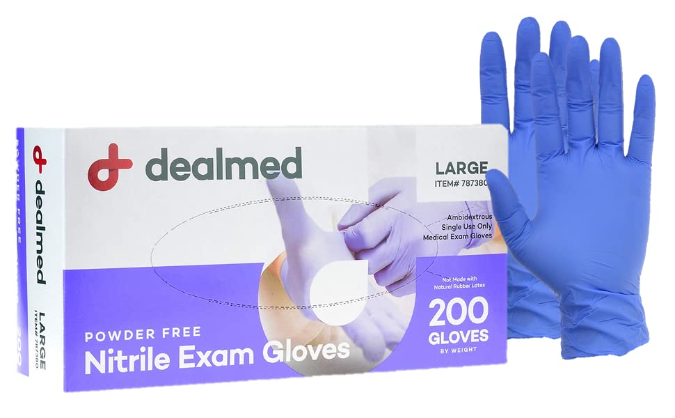 Dealmed Nitrile Gloves 200 ct: Latex-Free Protection