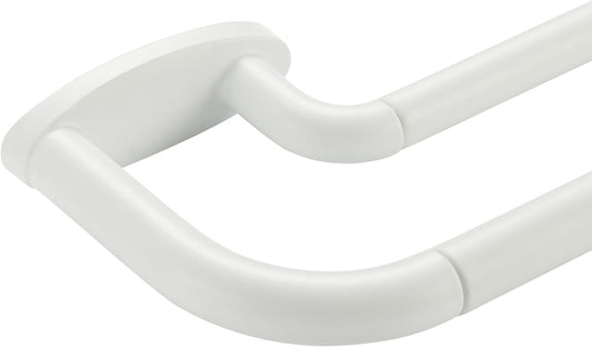 Double Curtain Rods Matte White for Room Darkening Drapery