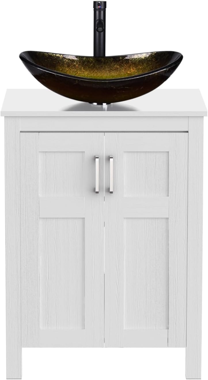 24in Bathroom Vanity with Sink and Faucet Set for Modern Homes