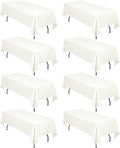 8 Pack Polyester Tablecloth 60 x 126 in Ivory for 8 ft Tables