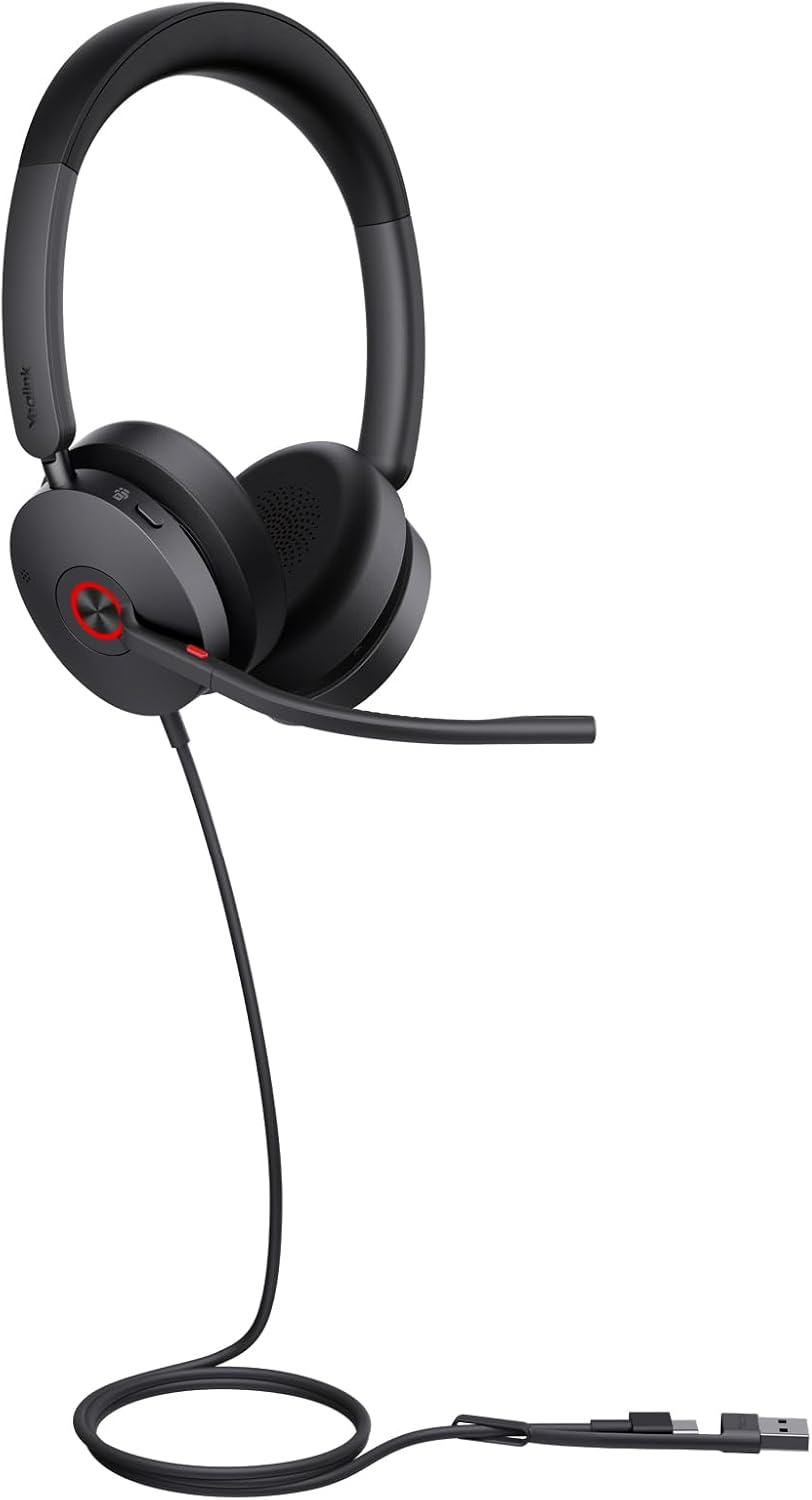 Yealink UH48 ANC Wired Headset for Crystal Clear Calls