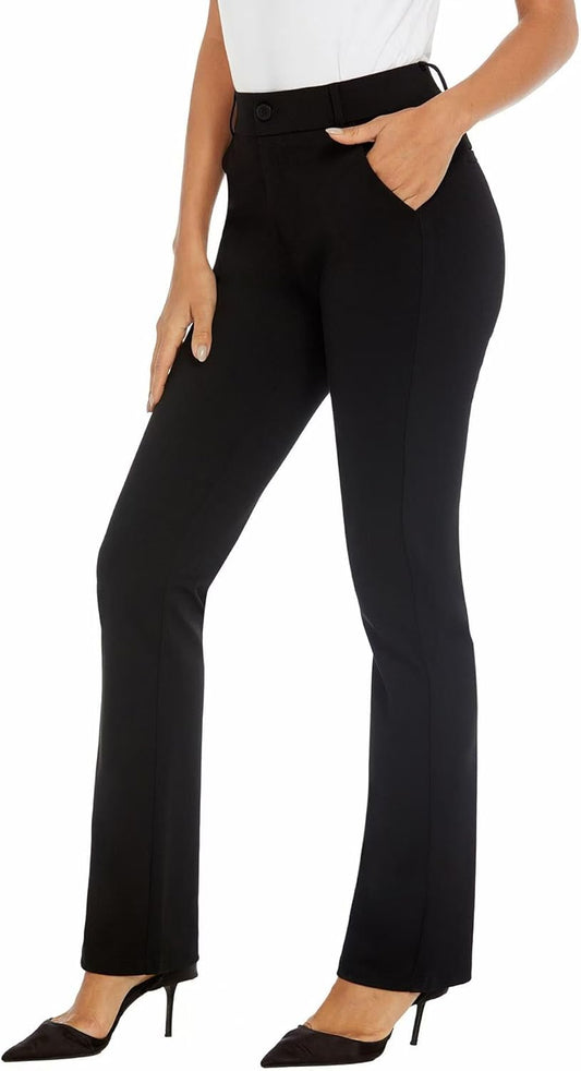 iChosy Women's Barely Bootcut Stretch Dress Pants for Comfort