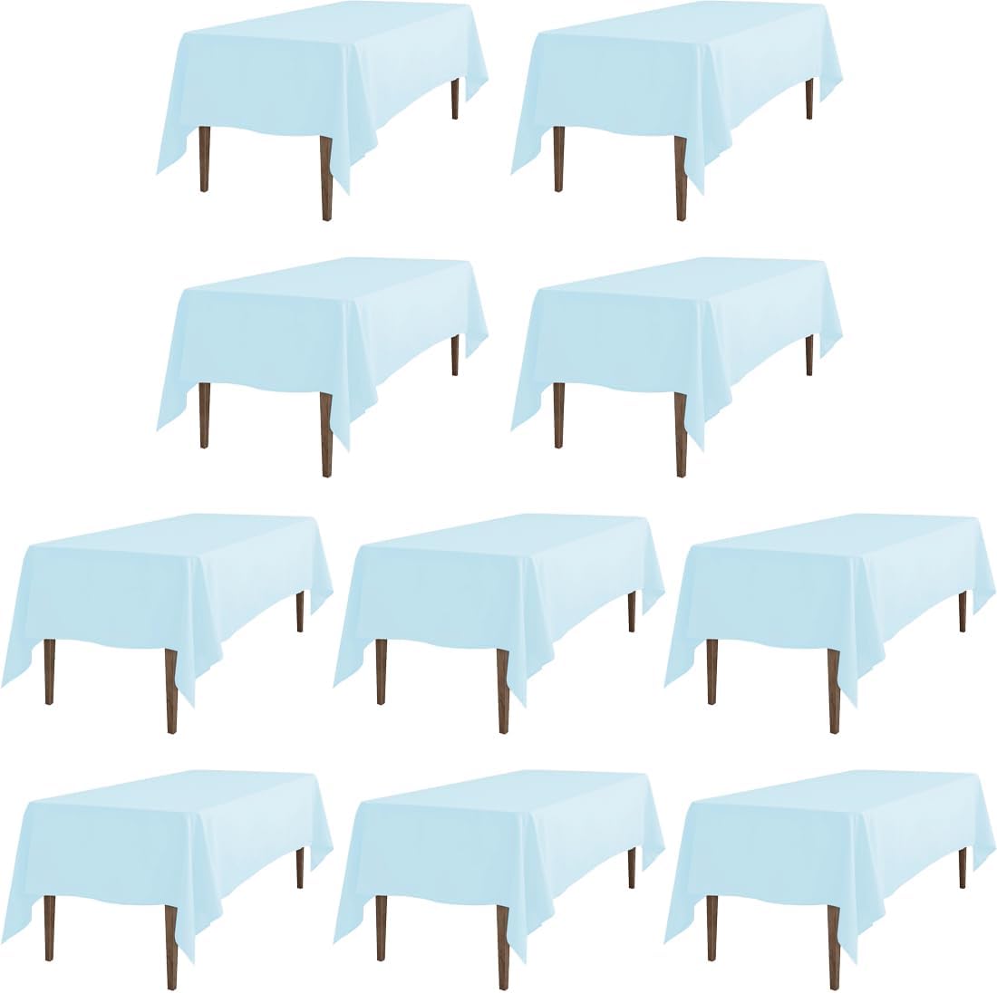 Baby Blue Rectangular Tablecloths for 6 Feet Banquet Tables