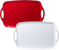 Large Christmas Melamine Serving Tray Set of 2 - Durable Holiday