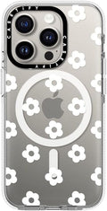 Clear iPhone 15 Pro Case Ditsy Daisies White - Clear Protection