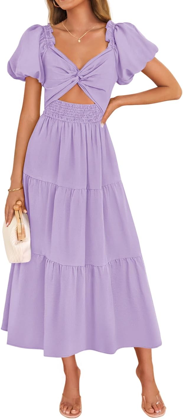 ZESICA Womens Summer Boho Vacation Dress for Beach Parties