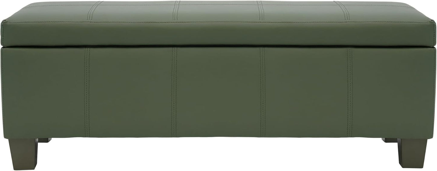51 Inch Storage Ottoman with Safety Hinge for Home Organization