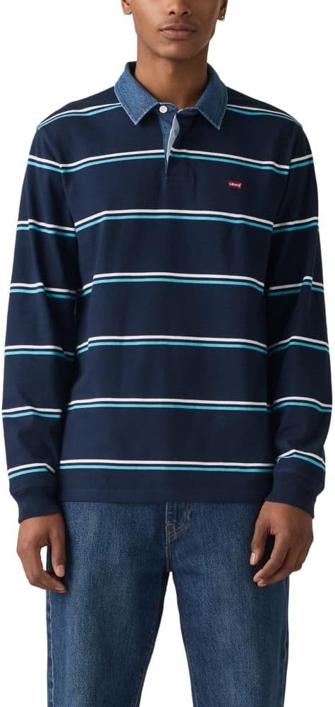 Levi's Mens Classic Long Sleeve Rugby Shirt for Stylish Comfort