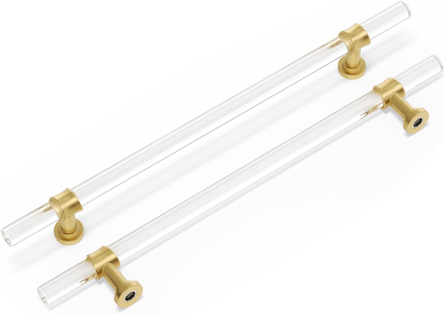 Stylish 100 Pack 6-1/4 Inch Acrylic Cabinet Pulls in Gold