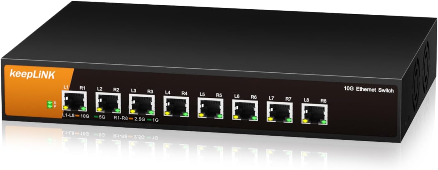 8 Port 10G Ethernet Switch Unmanaged for High-Speed Networking