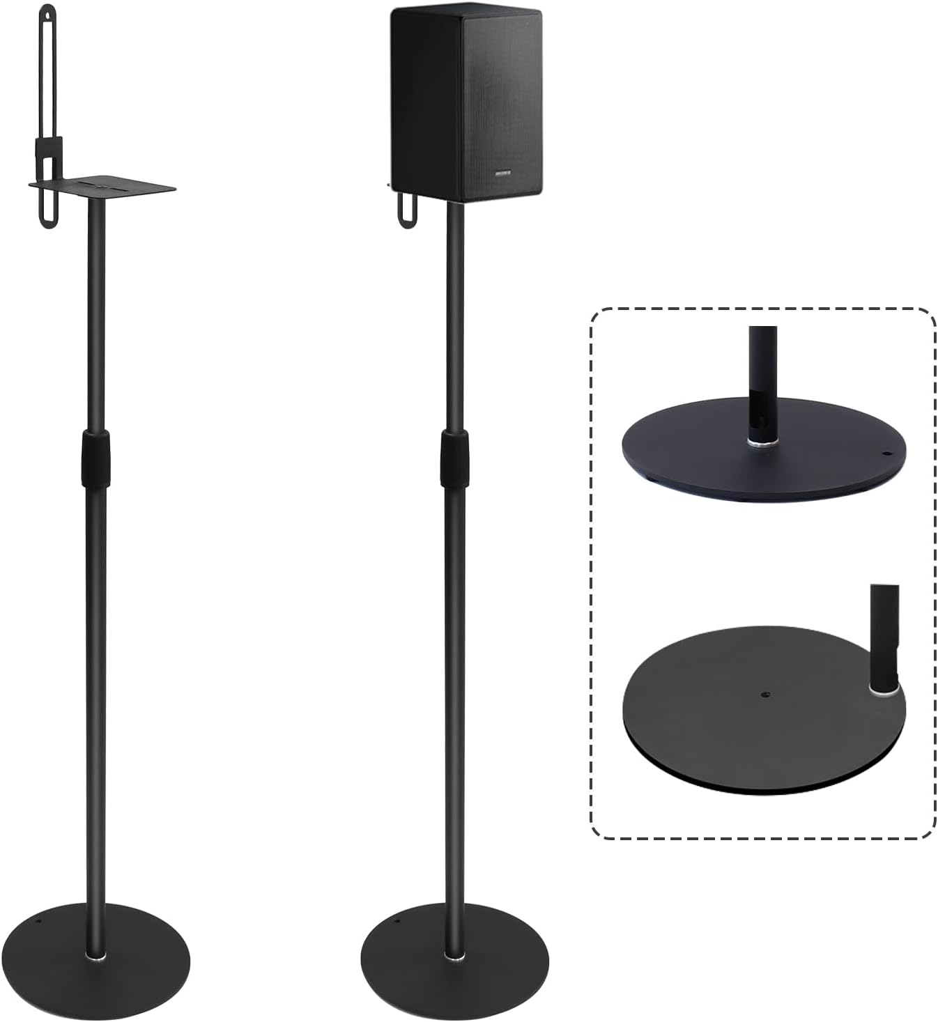 Speaker Stands Pair for Surround Sound, Height Adjustable 29.5-55.9 in