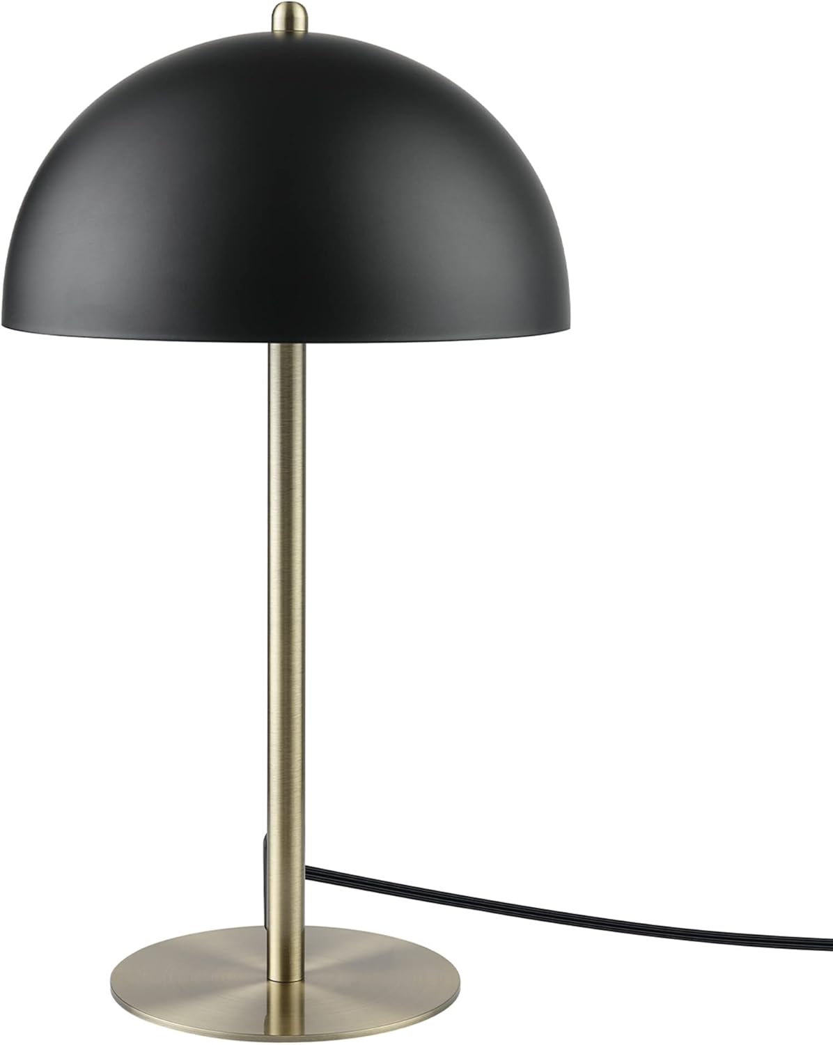 Modern Desk Lamp with Matte Black Shade and Brass Accents