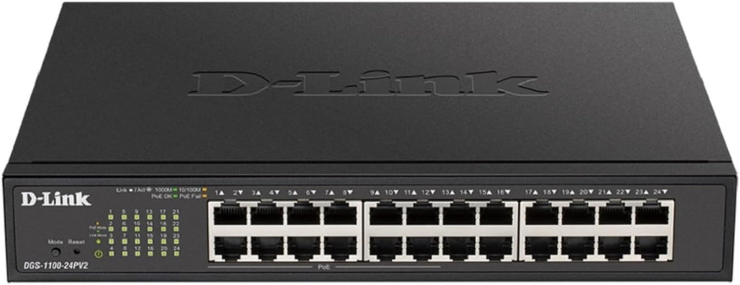 D-Link 24-Port Gigabit Smart Managed PoE+ Switch for Networking