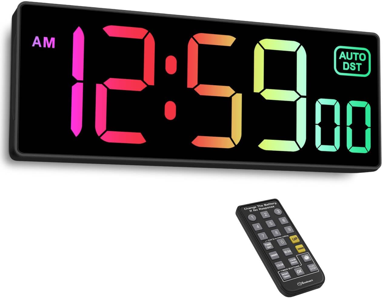 Soobest Digital Wall Clock with Remote Countdown Timer for Home