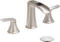 Fapully Brushed Nickel Waterfall Bathroom Faucet 8 in Widespread