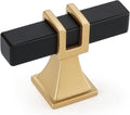Black and Gold Cabinet Knobs 15 Pack - Stylish T Bar Drawer Pulls
