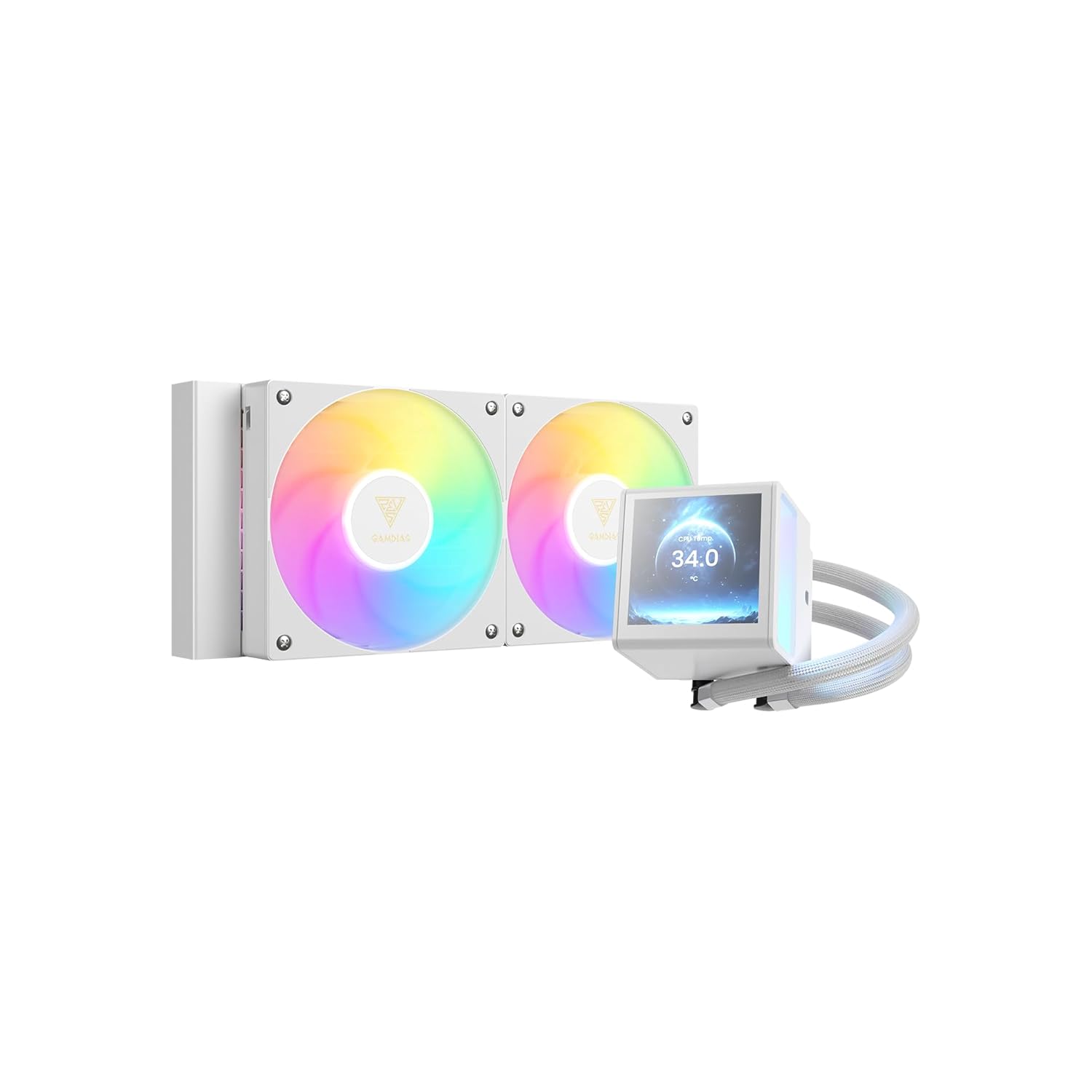 GAMDIAS CHIONE P5-240 Liquid CPU Cooler with Custom LCD Display