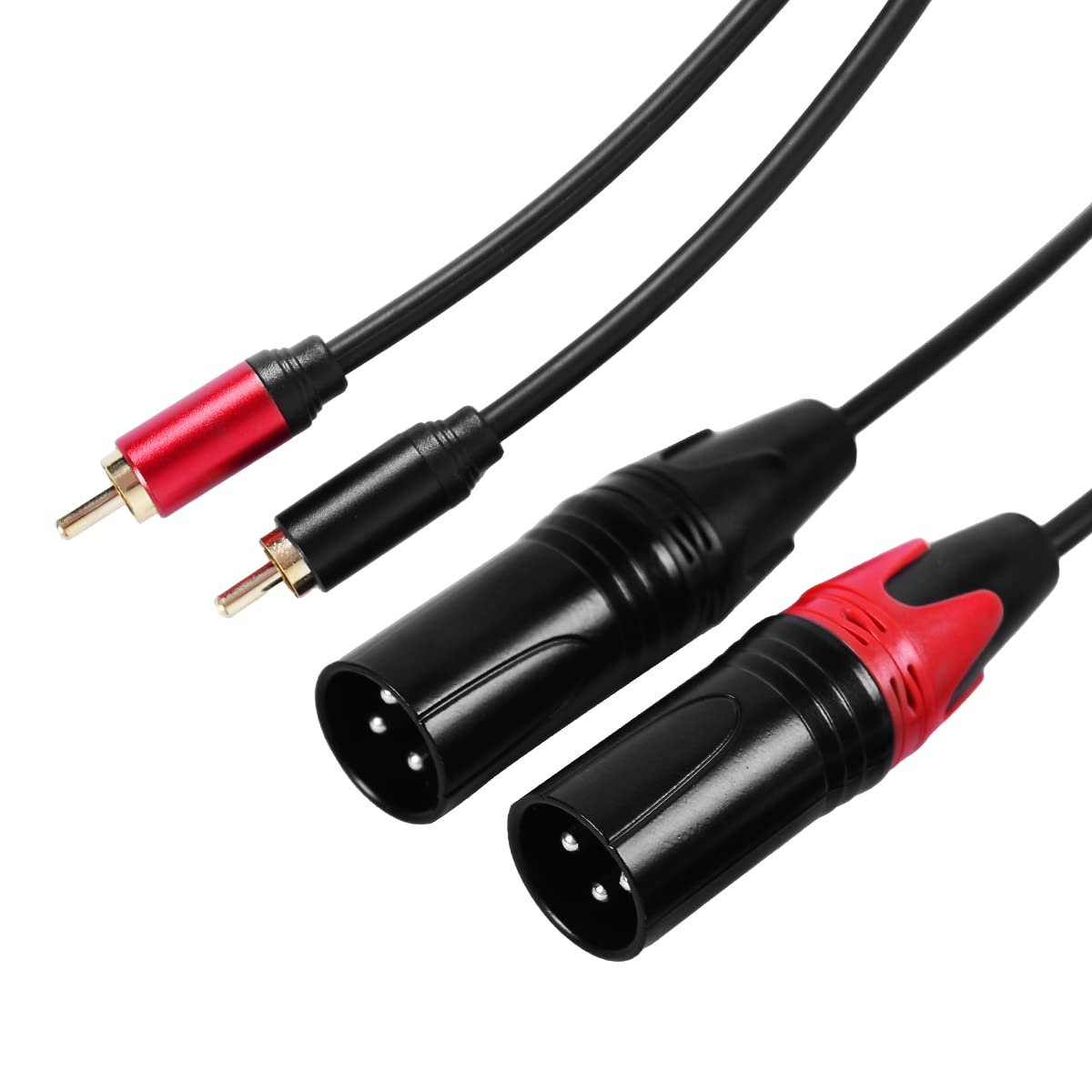 Dual XLR Male to RCA Cable 50Ft for HiFi Audio Connection