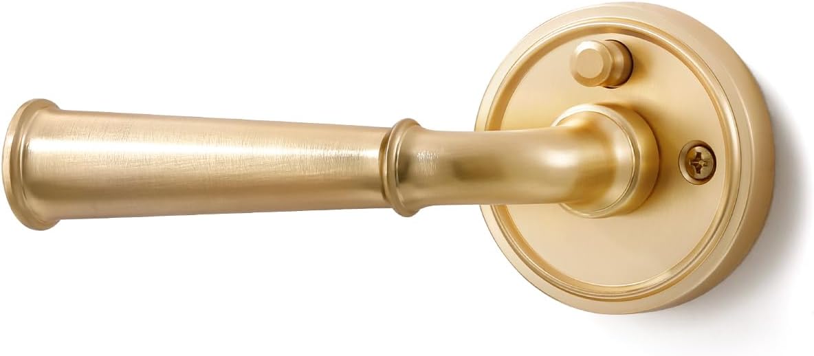 Gold Privacy Door Handles for Elegant Bedroom and Bathroom Use