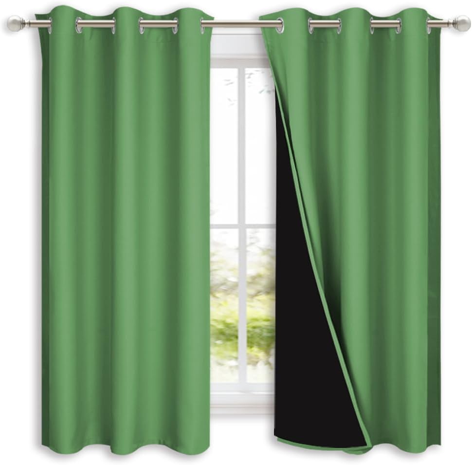 NICETOWN 100% Blackout Short Curtains for Energy Efficiency