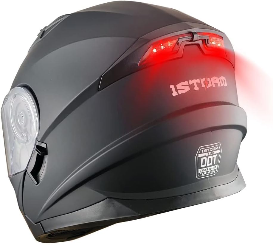 1Storm New Motorcycle Modular Full Face Helmet with LED Light
