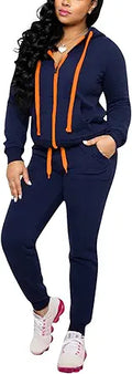Two Piece Outfits For Women Jogging Suits - Hooded Active Set