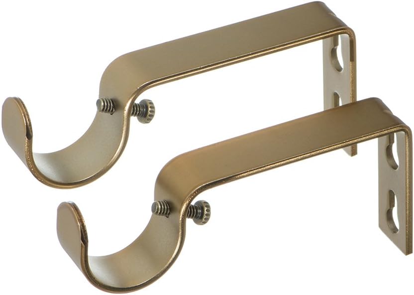 Ivilon Fixed Curtain Rod Brackets - Securely Hold 1-1 1/8 Inch Rods - Set of 2