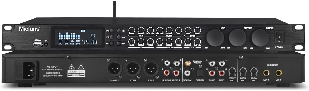 KT900DSP Feedback Suppressor Preamp for Karaoke and Events