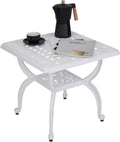 JARDIN DE CENTENNIAL Cast Aluminum Outdoor Side Table - Weather