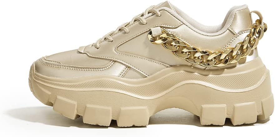LUCKY STEP Women Chunky Platform Dad Sneakers for Casual Wear