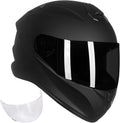 Full Face Motorcycle Helmet with Enlarged Air Vents - Matte Black