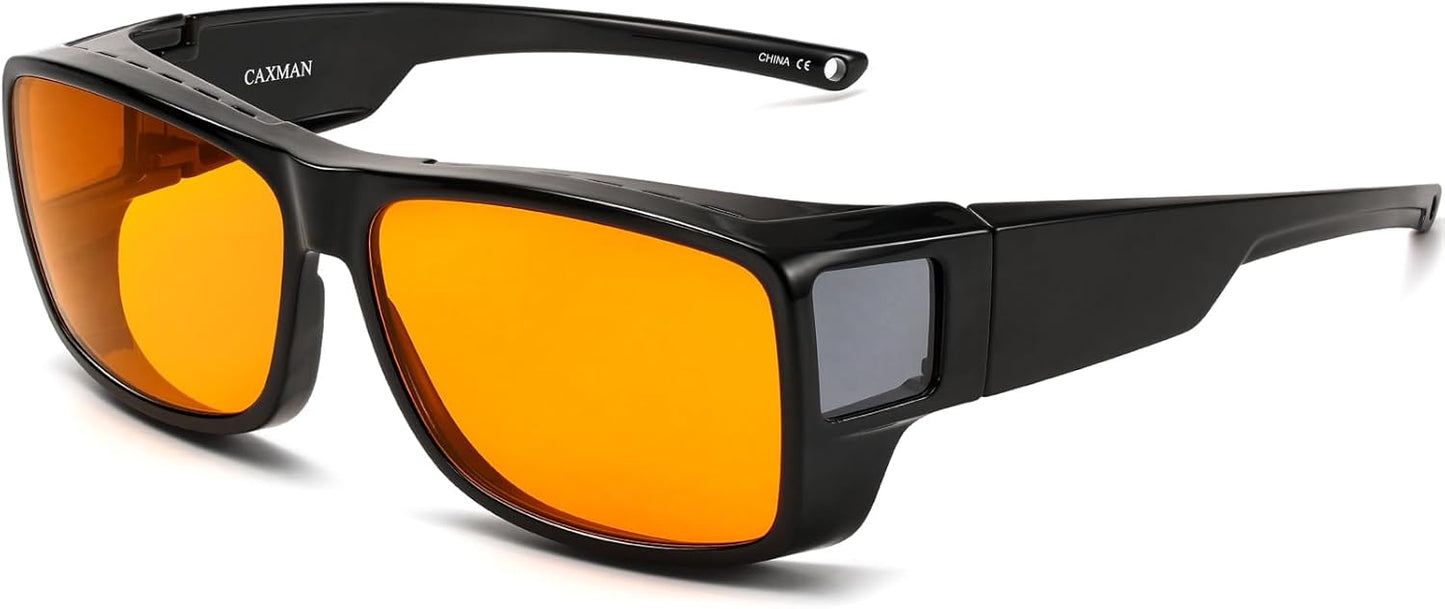 CAXMAN Blue Light Glasses for Sleep with Orange Tinted Lens