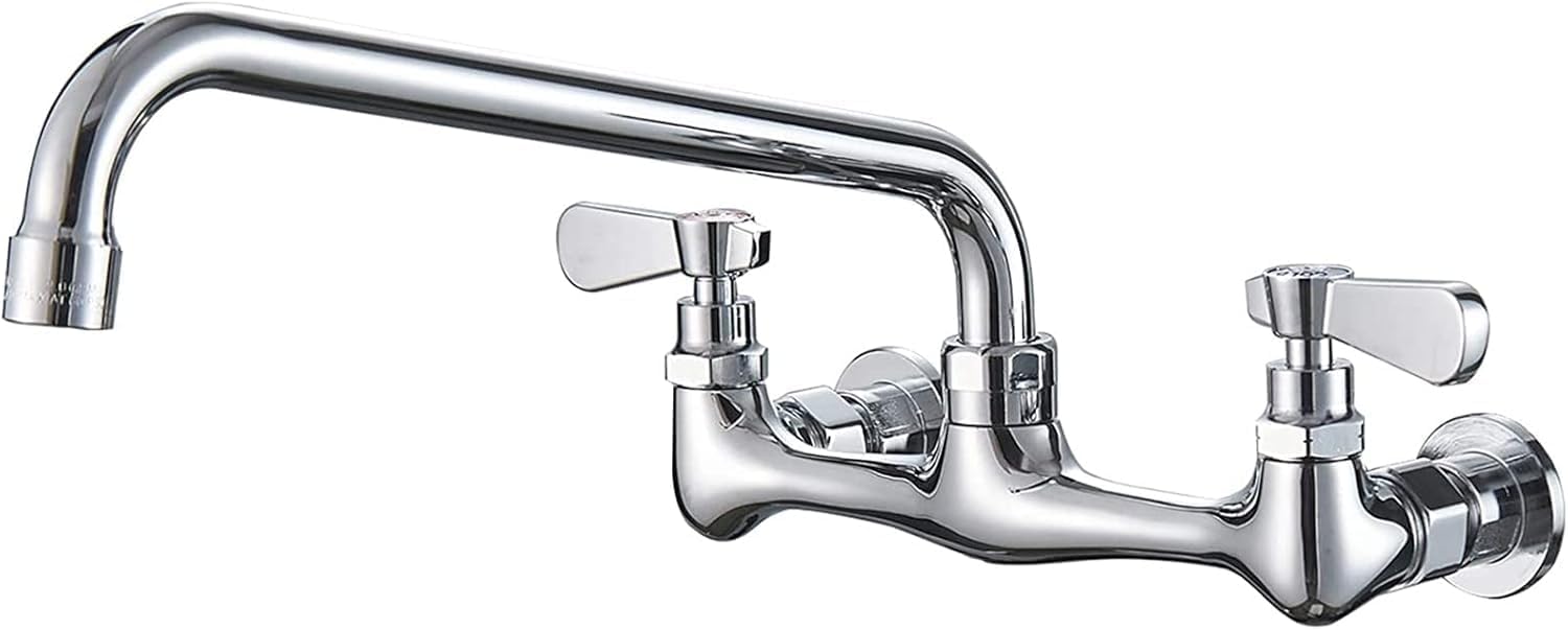 BWE Kitchen Faucet Wall Mount with 16 Inch Swivel Spout Design