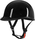 Motorcycle Half Shell Helmet Light Black XL - Compact Open Face