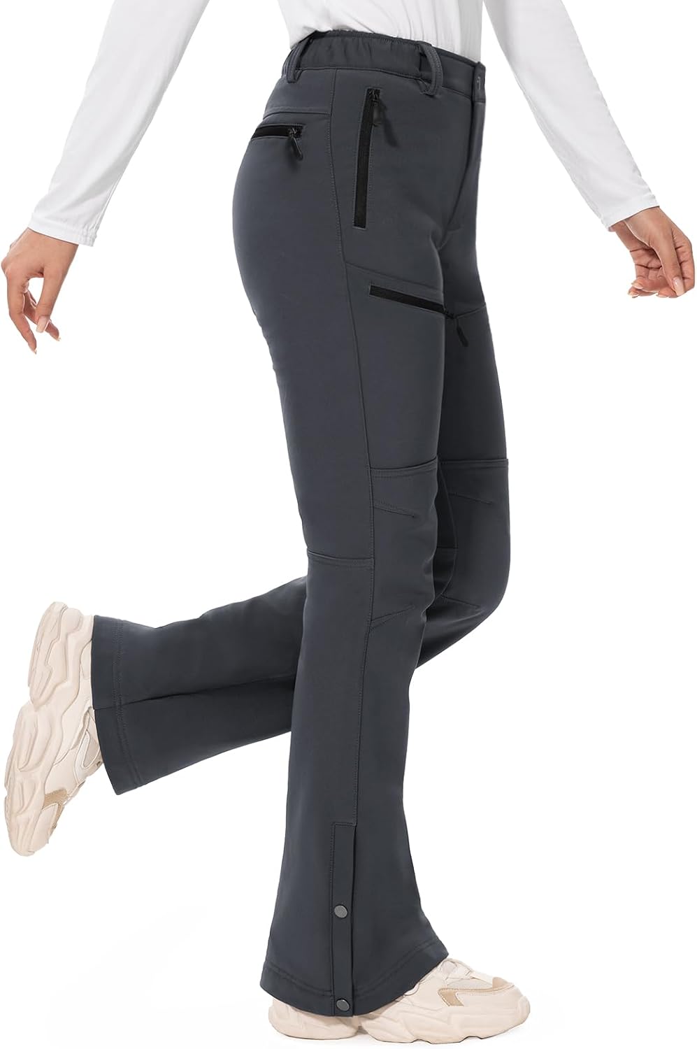 Hiauspor Womens Snow Ski Pants Fleece Lined for Winter Activities