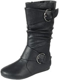 Women's Klein-70 Mid-Calf Slouch Buckle Flat Boot - Cushioned Comfort