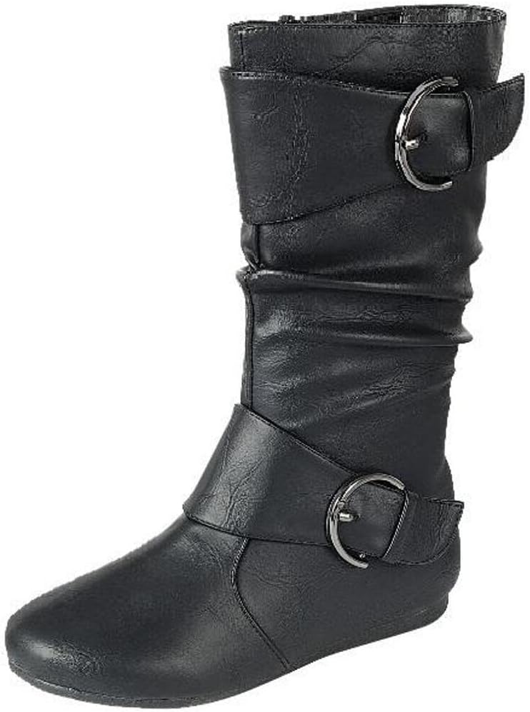 Forever Link Women's Klein-70 Slouch Flat Heel Mid-Calf Boot
