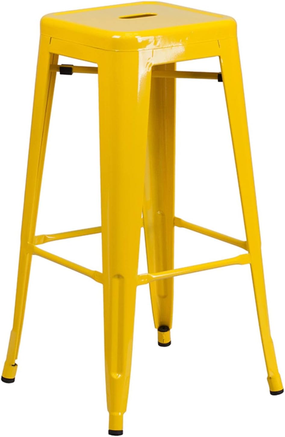 Commercial Grade 30in High Backless Yellow Metal Barstool