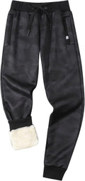 Men's Sherpa Lined Athletic Sweatpants - Ribbed Leg Warmth
