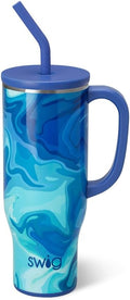 30oz Mega Mug Tumbler with Handle and Straw - Large Insulated Travel