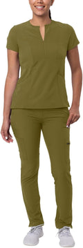 Adar Addition Go-Higher Scrub Set for Women - Notched (Style F9P4)