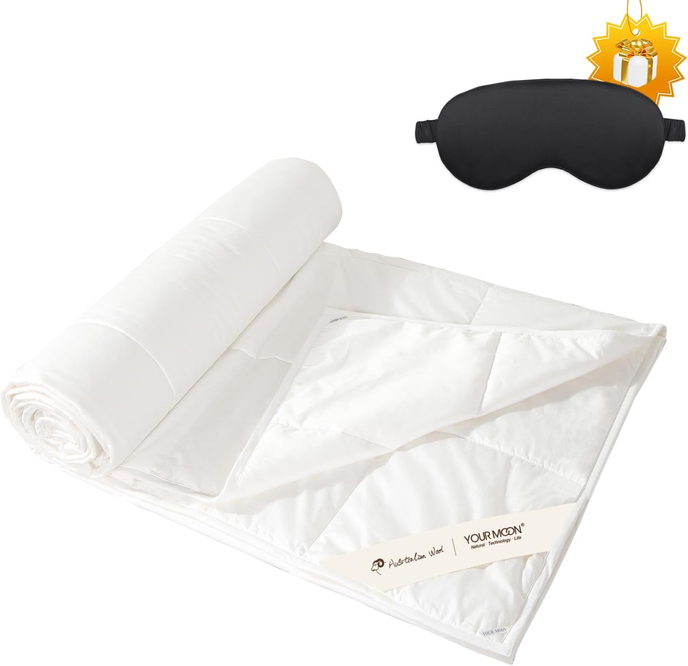 YOUR MOON Summer Lightweight Wool Comforter for Hot Sleepers