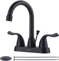 Matte Black Bathroom Faucet 4 in Centerset - Classic 2-Handle Design