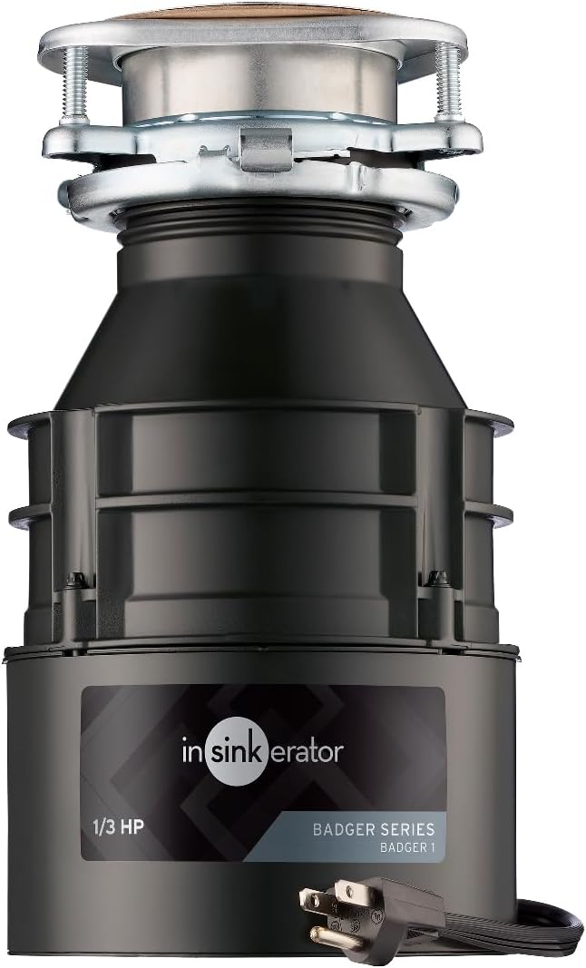 InSinkErator Badger 1 Garbage Disposal with Power Cord, 1/3 HP