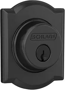 SCHLAGE B60CAM622 Series Deadbolt with Camelot Rose in Matte Black