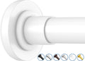 White Stainless Steel Tension Shower Curtain Rod 32-75 in - No