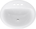 19in Circular Vitreous China Drop In Bathroom Sink - White